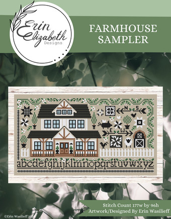 Erin Elizabeth - Farmhouse Sampler-Erin Elizabeth - Farmhouse Sampler, animals, alphabet, farm, home, cross stitch,  