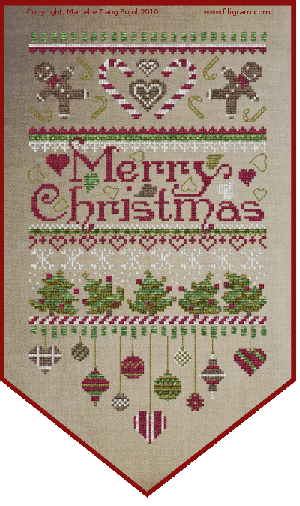 Filigram - Merry Christmas Banner - Cross Stitch Pattern-Filigram - Merry Christmas Banner - Cross Stitch Pattern