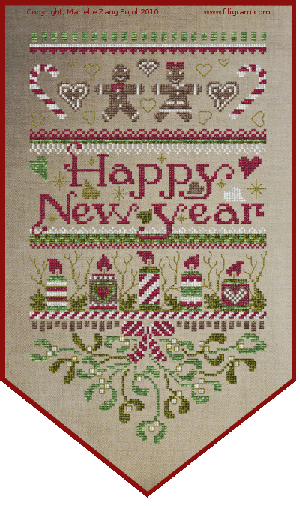 Filigram - Happy New Year Banner-Filigram - Happy New Year Banner - Cross Stitch Pattern