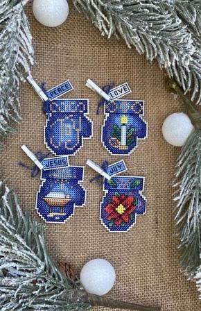 Frony Ritter Designs - Tiny Mittens Set 3-Frony Ritter Designs - Tiny Mittens Set 3, Christmas, ornaments, Jesus, Expo, cross stitch