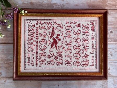 The Snowflower Diaries - A Nest For Tomorrow-The Snowflower Diaries - A Nest For Tomorrow, redwork, birds nest, flowers, birds, eggs, monochromatic, 2026 Needlework Marketplace Release, cross stitch