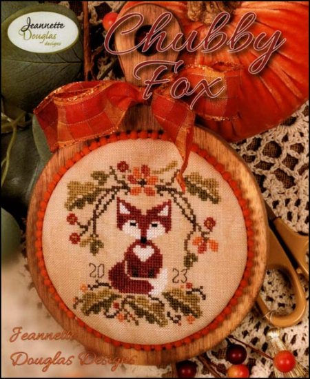 Jeannette Douglas Designs - Chubby Fox-Jeannette Douglas Designs, Chubby Fox, ornament, animals, cross stitch, woodland, 