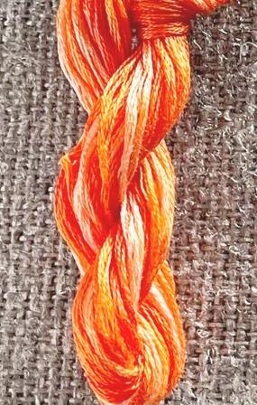  #0592 Gentle Art Sampler Threads - Habanero-Gentle Art Sampler Threads - Habanero, needlework, threads, floss, hand dyed floss, embroidery, cross stitch, 0592
