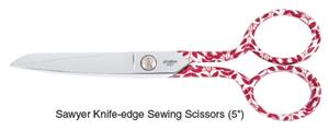 Gingher - 5" Sawyer Designer Scissors Knife-edge Sewing Scissors - LIMITED EDITION-Gingher - 5 Sawyer Embroidery Designer Scissors Knife-edge Sewing Scissors - LIMITED EDITION, quilting, CUTTING, FABRIC, SHEARS, SEWING, CROSS STITCH, 