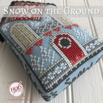 Hands On Design - Snow on the Ground-Hands On Design - Snow on the Ground, house, mattress, winter, snow, pincushion, scissor fob, cross stitch, snowflakes, 
