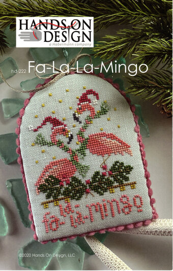 Hands On Design - Flamingo No. 1- Fa-La-La-Mingo-Hands On Design - Flamingo No. 1- Fa-La-La-Mingo, flamingos, Christmas, ornaments, birds, tropical, cross stitch 