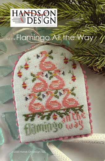 Hands On Design - Flamingo No. 3 - Flamingo All the Way-Hands On Design - Flamingo No. 3 - Flamingo All the Way, flamingos, ornaments, Christmas, cross stitch,
birds, 