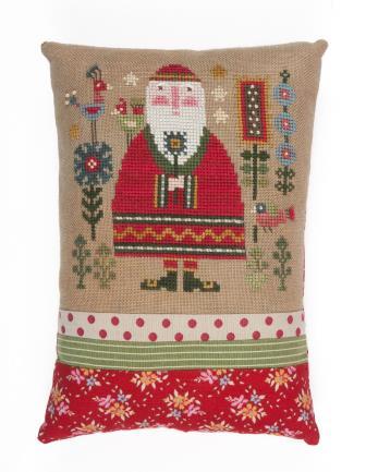 Heart in Hand Needleart - 2026 Wee Santa-Heart in Hand Needleart - 2026 Wee Santa, flowers, folk, Santa Claus, Christmas, ornament, cross stitch