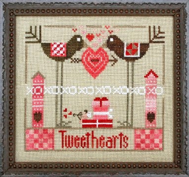 Heart in Hand Needleart - Tweethearts-Heart in Hand Needleart - Tweethearts, birds, hearts, lovers, bird houses, cupid, cross stitch  