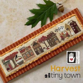 Heart in Hand Needleart - Tiny Town Harvest-Heart in Hand Needleart - Tiny Town Harvest, fall, autumn, crows, pumpkins, apples, thankful, cross stitch