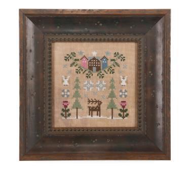 Heart in Hand Needleart - Winter Botanical-Heart in Hand Needleart - Winter Botanical, houses, trees, reindeer, flowers, snow. cross stitch