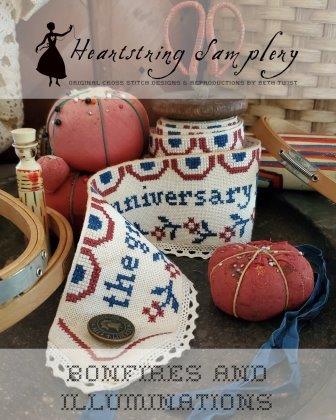 Heartstring Samplery - Bonfires & Illuminations-Heartstring Samplery - Bonfires  Illuminations, USA, 250th Anniversary, patriotic, spool, fireworks, 