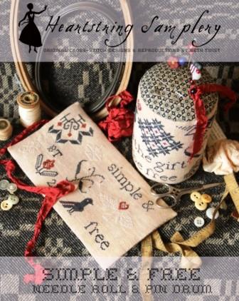 Heartstring Samplery - Simple & Free-Heartstring Samplery - Simple  Free, freedom, 250th Anniversary, drums, USA, cross stitch