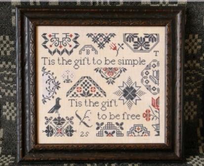 Heartstring Samplery - Tis The Gift To Be Free-Heartstring Samplery - Tis The Gift To Be Free, quaker, motifs, freedom, USA, 250th anniversary, cross stitch 