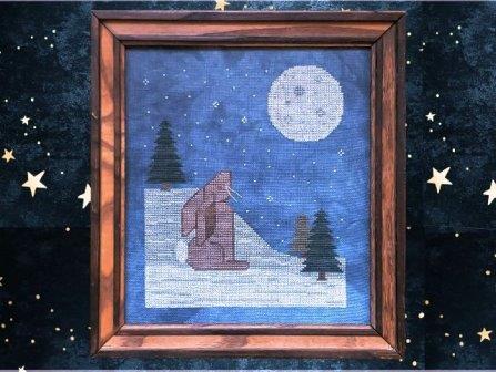 Heartstring Samplery - Moon Gazer-Heartstring Samplery - Moon Gazer, bunny, night time, animal, stars, sky, cross stitch