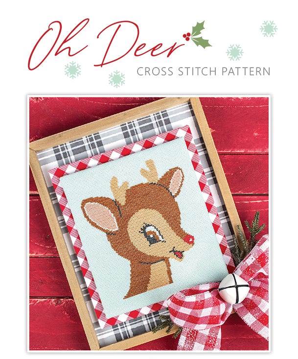 It's Sew Emma Stitchery - Oh Deer-Its Sew Emma Stitchery - Oh Deer, Christmas, Rudolph, decorating, ornament, cross stitch