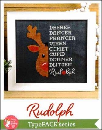 It's Sew Emma Stitchery - TypeFACE - Rudolph-Its Sew Emma Stitchery - TypeFACE - Rudolph, Christmas, reindeer, red nose, animals, winter, cross stitch