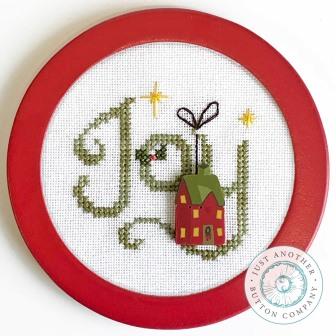 Just Another Button Company - Christmas Joy (Free chart with button purchase)-Just Another Button Company - Christmas Joy Free chart with button purchase, ornament, house button, star, cross stitch