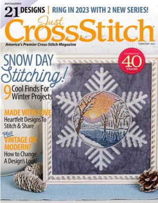 Just Cross Stitch - 2023 #1 Jan/Feb Issue-Just Cross Stitch - 2023 1 JanFeb Issue, WINTER, SNOWFLAKES, 21 designs, cross stitch 