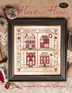 Jeannette Douglas Designs - Heart and Home-Jeannette Douglas Designs - Heart and Home, houses, family, love, seasons, neighborhood, cross stitch