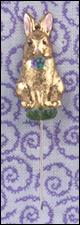 Just Nan - Charm Garden Pin - Bright Bunny-Just Nan - Charm Garden Pin - Bright Bunny, gold bunny, rabbit, embellishments, cross stitch 