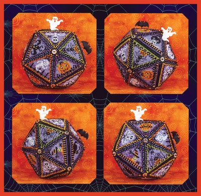 Just Nan - 20 Haunted Windows Pentagon Ball - Limited Edition-Just Nan - 20 Haunted Windows Pentagon Ball  - Limited Edition, Halloween, ghosts, Spiders, Skulls, Black Cat, Witch, Mummy, Monster, cross stitch