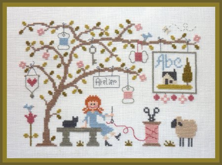 Jardin Prive - La Nature est mon Atelier-Jardin Prive - La Nature est mon Atelier, cross stitch, supplies, sheep, sampler, needlework, ornaments, stitching, scissors, 