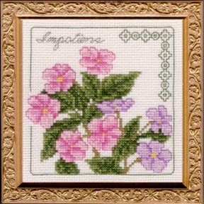 Serendipity Designs - Floral Elegance Collection - Impatiens - Cross Stitch Kit-Serendipity Designs, Floral Elegance Collection, Impatiens, Cross Stitch Kit 