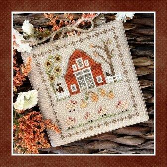 Little House Needleworks - Fall On The Farm Part 8 - This Little Piggy-Little House Needleworks - Fall On The Farm Part 8 - This Little Piggy, barn, country, farming, chickens, pigs, horse, dog, pumpkins, cross stitch 