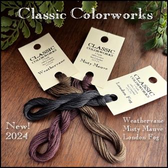  #000 Classic Colorworks & Little House Needleworks - ABC XYZ 2024-Classic Colorworks  Little House Needleworks - ABC XYZ 2024, Weathervane, Misty Mauve, London Fog, floss, cross stitch, embroidery, 