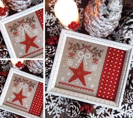 The Little Stitcher - Advent Star-The Little Stitcher - Advent Star, Christmas, Sundays, ornament, snow, holly, cross stitch