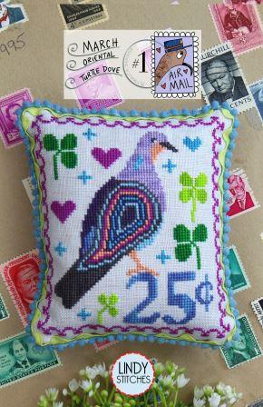 Lindy Stitches - Air Mail #1 March - Oriental Turtle Dove