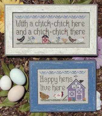 My Big Toe Designs - Hens and Chicks-My Big Toe Designs,  Hens and Chicks , chickens, farm animals, barn, country, Cross Stitch Chart