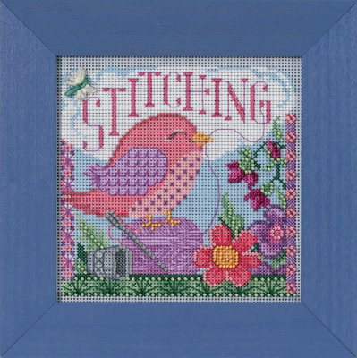 Mill Hill - Spring Series - Stitching-Mill Hill - Spring Series - Stitching, bird, nest, yarn, flowers, beading, cross stitch