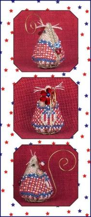 Just Nan - Miss Liberty Mouse-Just Nan - Miss Liberty Mouse, patriotic, USA, ornament, America 250, cross stitch