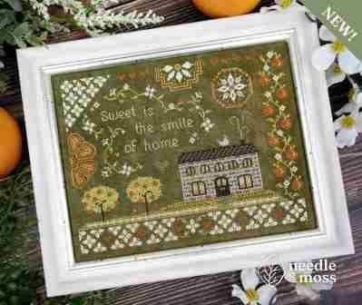 Needle & Moss - Home So Sweet-Needle  Moss - Home So Sweet, house, family, quaker, flowers, trees, cross stitch, 2026 Needlework Marketplace Release 