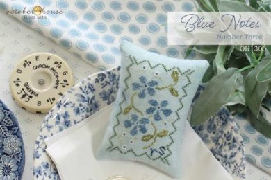 October House - Blue Notes Number Three-October House - Blue Notes Number Three, blues, cross stitch 