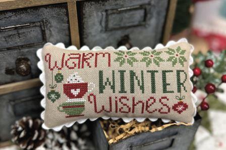 Primrose Cottage Stitches - Warm Winter Wishes-Primrose Cottage Stitches - Warm Winter Wishes, cocoa, ornament, Christmas, pillow, cross stitch, 