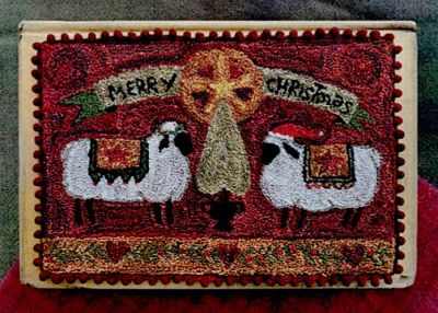 Teresa Kogut - Christmas Sheep Punchneedle-Teresa Kogut - Christmas Sheep Punchneedle, sheep, lambs, merry Christmas, Christmas, embroidery, 