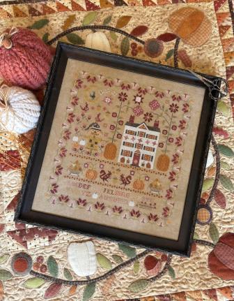 Pansy Patch Quilts and Stitchery - Enchanted Autumn Sampler-Pansy Patch Quilts and Stitchery - Enchanted Autumn Sampler, fall, scarecrow, pumpkin, squirel, home, cross stitch, 2026 Needlework Marketplace Release 
