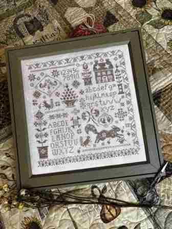 Pansy Patch Quilts and Stitchery - Sassy Squirrel Sampler-Pansy Patch Quilts and Stitchery - Sassy Squirrel Sampler, fall, acorns, 2026 Needlework Marketplace Release, cross stitch 