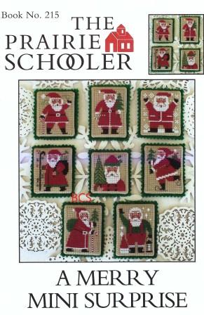 Prairie Schooler - A Merry Mini Surprise-Prairie Schooler - A Merry Mini Surprise, Santa Claus, Christmas, ornaments, Christmas trees, gifts, cross stitch 