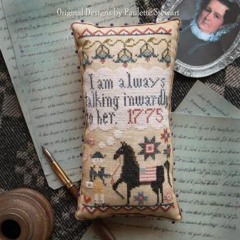 Plum Street Samplers - Henry to Lucy-Plum Street Samplers - Henry to Lucy, horse, love, marriage, 250th, cross stitch, Henry Knox, Lucy Knox, 