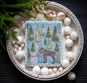 Plum Street Samplers - All is Calm-Plum Street Samplers - All is Calm, Christmas, snowman, donkey, snow, winter, trees, cross stitch, Jesus, Christ, 