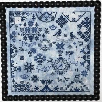 Praiseworthy Stitches - Simple Gifts - Snow-Praiseworthy Stitches - Simple Gifts - Snow, Quaker, motifs, Nashville Needlework, cross stitch, blues  whites, 