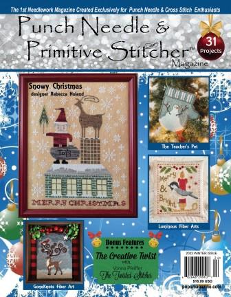Punch Needle & Primitive Stitcher Magazine 2022 - Issue 4 Christmas-Winter Mega-Punch Needle  Primitive Stitcher Magazine 2022 - Issue 4 Christmas-Winter Mega, cross stitch, Jesus, Santa Claus, Rudolf, snowman, designs, 