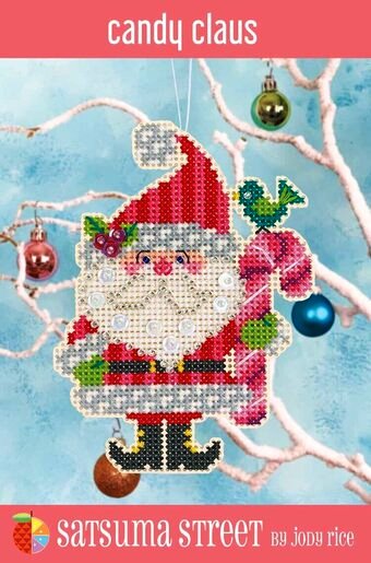 Satsuma Street - Candy Claus Kit-Satsuma Street - Candy Claus Kit, Santa Claus, cross stitch, beads, Christmas, 