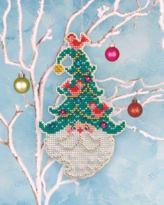 Satsuma Street - Tree Topper Kit-Satsuma Street - Tree Topper Kit, Santa Claus, Christmas tree, beads, crafting, cardinal, ornaments, cross stitch, perforated paper, 