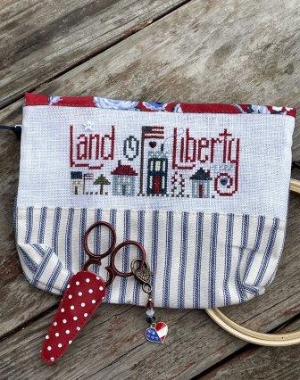 Shepherd's Bush - Liberty Bag Kit-Shepherds Bush - Liberty Bag Kit, patriotic, USA, project bag, America, houses, cross stitch 