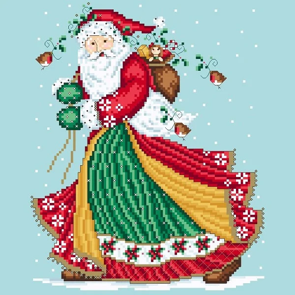 Shannon Christine Designs - Santa-Shannon Christine Designs - Santa, Santa Claus, Christmas, toys, Christmas eve, snow, cross stitch